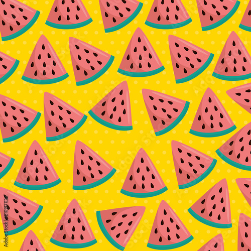 Stoffe zum Nähen frische Wassermelonen Sliceds Muster-Vektor-Illustration-design
