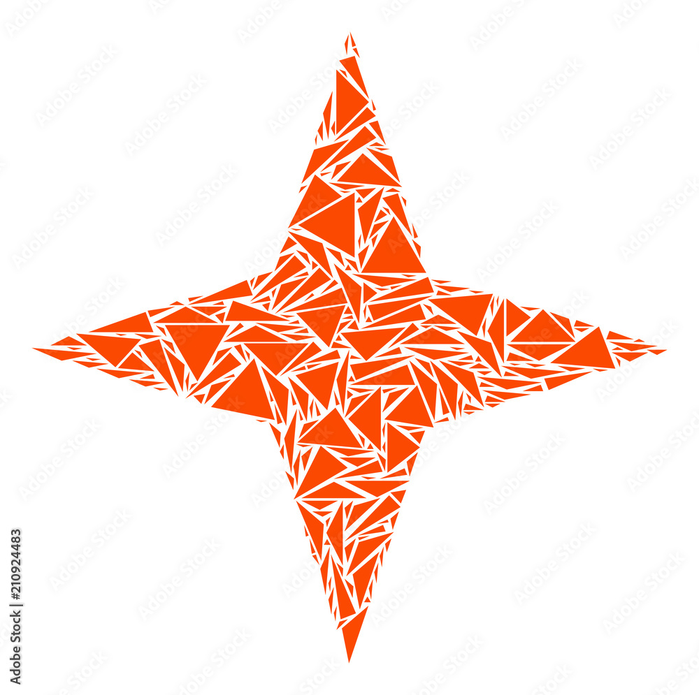 Space star mosaic of triangle items in various sizes and shapes. Vector ...
