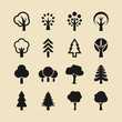 Tree and forest icon set