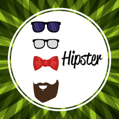 Sticker - set accessories style hipster vector illustration design