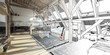 My place under the roof 01 (panoramic line drawing)