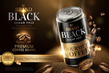 Premium Black Canned Coffee Ads