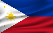 Flag Of The Philipines Waving In The Wind / Flag 