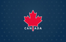 Canada Maple Leaf On Dark Blue Background - Canada Day Banner, Canada Independence Day Greeting Card Design Vector