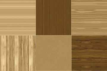 Wall Mural - Set of wood pattern textures. Wooden graphic computer generated seamless surface.