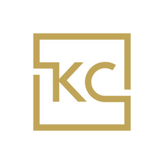 Canvas Print - two letter logo line square KA TO KZ