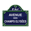 Paris street avenue plate sign symbol