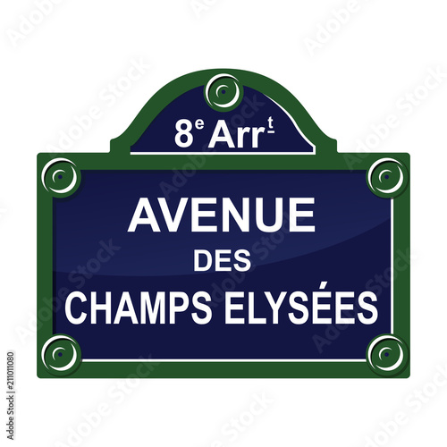 Fotografía Paris street avenue plate sign symbol