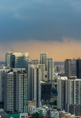  uban cityscape building with storm sky cloud