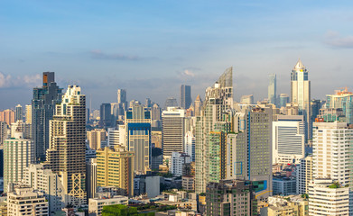 urban cityscape in day time blue sky with cloud