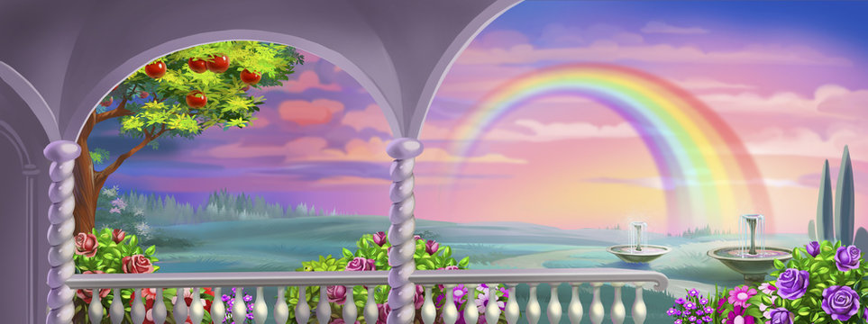 fairy-tale garden, background