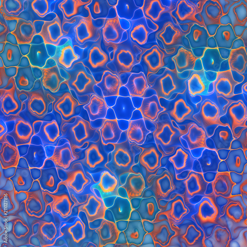 Abstract Orange And Blue Wavy Background Psychedelic