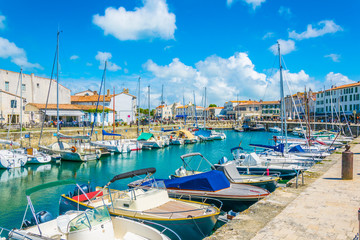 Wall Mural - View of port at Saint Martin de Re in France