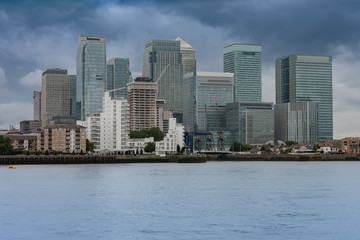  Office buildings in Canary Wharf in London
