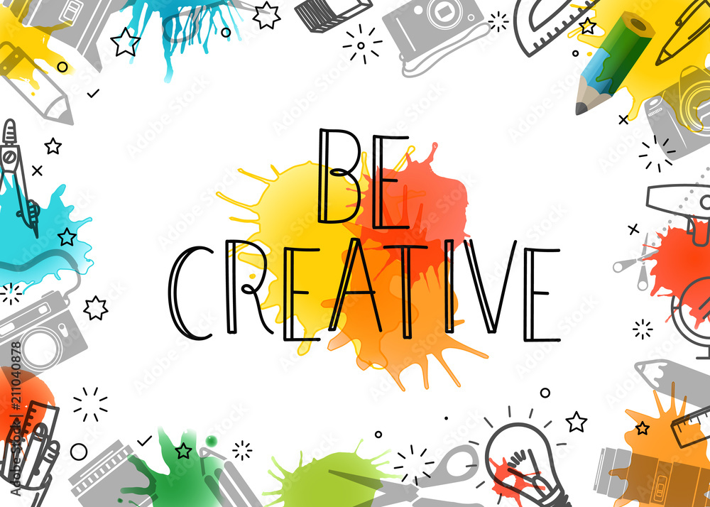 Be creative. Vector art frame. Template for a text Stock Vector | Adobe ...