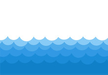 Ocean Waves Template Background, Vector Stock Illustration
