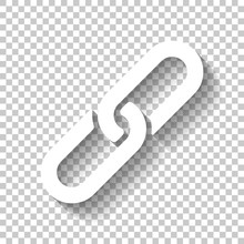 Link Icon. Hyperlink Chain Symbol. Simple Icon. White Icon With