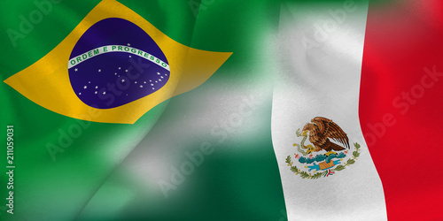 ブラジル メキシコ 国旗 サッカー Stock Vector Adobe Stock