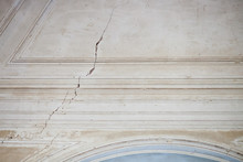 Crack On An Old Wall And Ceiling