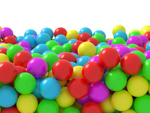 Colorful Plastic Balls For Background, 3D Rendering