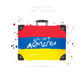 Canvas Print - Suitcase with the flag of Armenia. Lettering