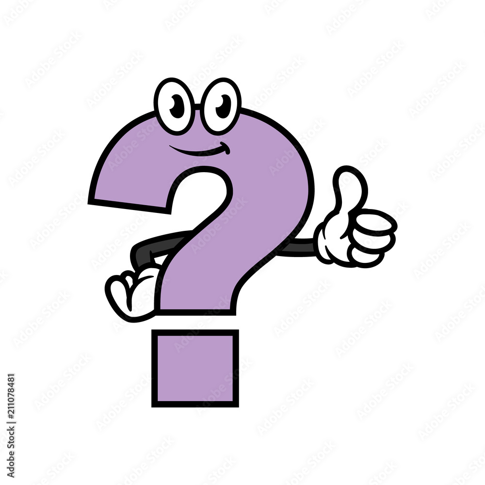 Cartoon Question Mark Character Stock Vector | Adobe Stock, image size:1000x1000