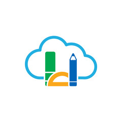 Sticker - Cloud Education Logo Icon Design