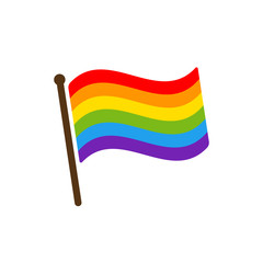 Pride flag icon. Color rainbow vector wave stripes, LGBT Lesbian gay bisexual transgender concept, Symbol