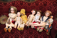 Vintage Dolls On The Couch
