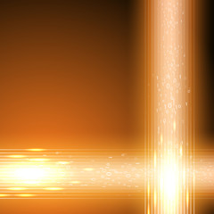 Abstract orange background with stream of binary code. EPS10 vector.