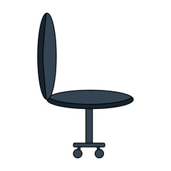 Sticker - office chair icon over white background, vector illustration