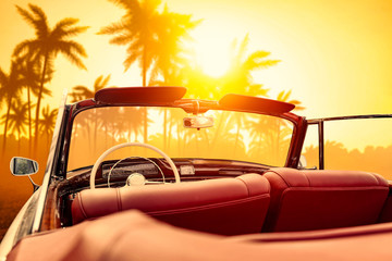 Wall Mural - Summer car and sunset time 