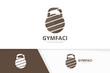 Vector sport logo combination. Gym symbol or icon. Unique fitness logotype design template.