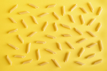 Poster - Penne Pasta on yellow