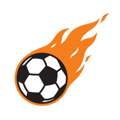 Wall Mural - soccer ball vector logo icon football fire symbol illustration cartoon graphic