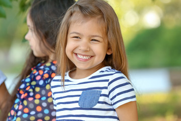 Wall Mural - Cute little girl outdoors