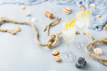 Wall Mural - Alcohol drink champagne cocktail for summer days