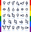 © swillklitch - Collection of gender icons or signs for sexual freedom and equality in modern society