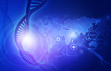 Wall Mural - Concept of genetic science. Digital illustration