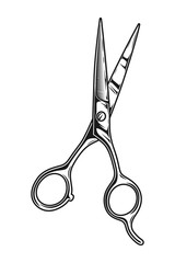 Canvas Print - Vintage monochrome barber scissors concept