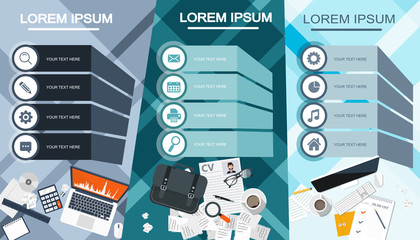 Wall Mural - business, management, technology banners for websites. flat vector illustration