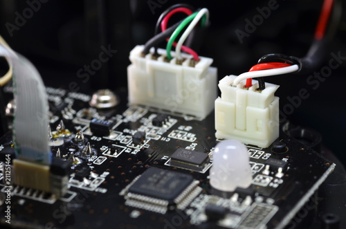 Cuadros en Lienzo Interface connectoron black electronic board