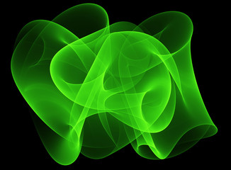 Poster - Bright green chaotic abstraction isolated on black