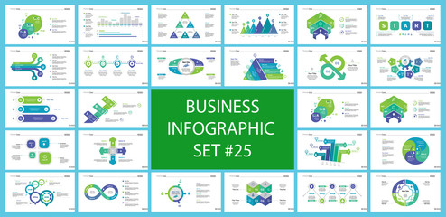 Wall Mural - set of teamwork and statistics concept infographic charts. business diagrams for presentation slide 