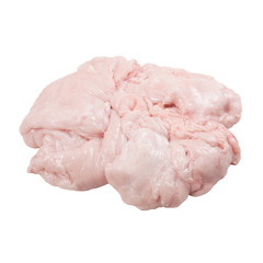 Raw Fat Pork isolated on white.