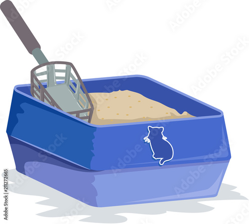 Photographie Cat Sand Box Illustration