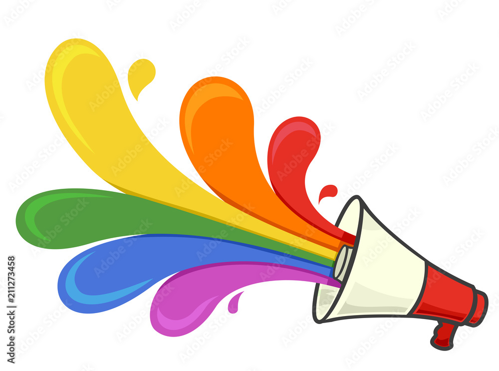 Rainbow Megaphone Lgbt Illustration Stock Vector | Adobe Stock