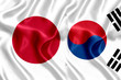 Flag Japan and South Korea silk