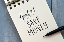 Goal No. 1 SAVE MONEY Hand-lettered In Notebook
