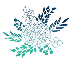 beautiful flower with leafs decorative vector illustration design